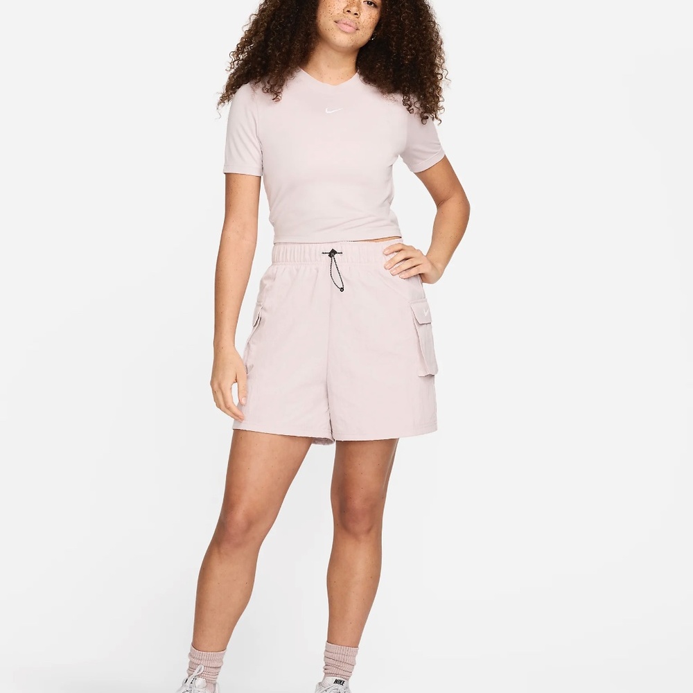 Nike Women's Light Pink Athletic Cargo Shorts